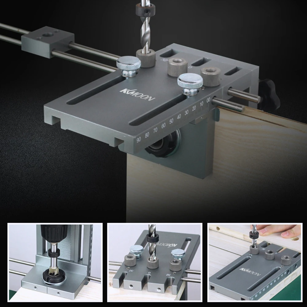 

3 in 1 Woodworking Hole Drill Punch Positioner Guide Locator Jig Joinery System Kit Dowelling Jig for Furniture DIY Tools