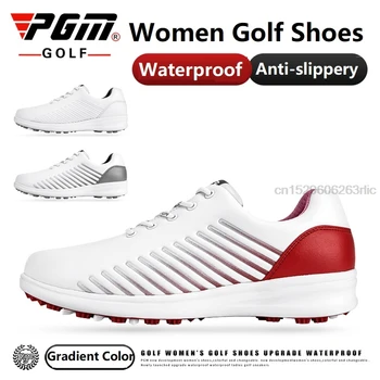 

Pgm Ladies Golf Shoes Womens Waterproof Microfiber Anti-Slip Golf Shoes Breathable Sports Sneakers Ultra-Light Leisure Trainers