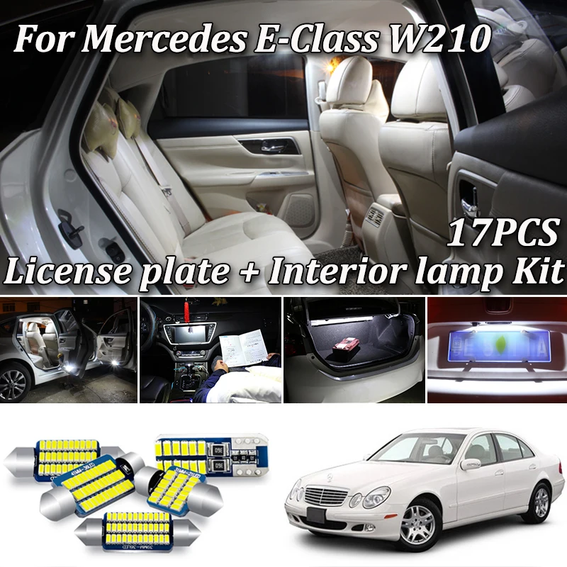 17 шт. белые светодиодные с Canbus интерьерные огни комплект для Mercedes Benz E class W210 Sedan E220