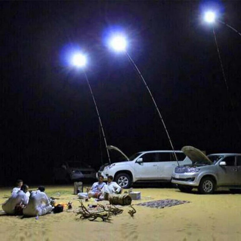 Led Car Rod Light Fishing Lamp Outdoor Rf Remote Controller Telescopic Fishing Rod Outdoor Lighting Camping Lamps 3 Meters