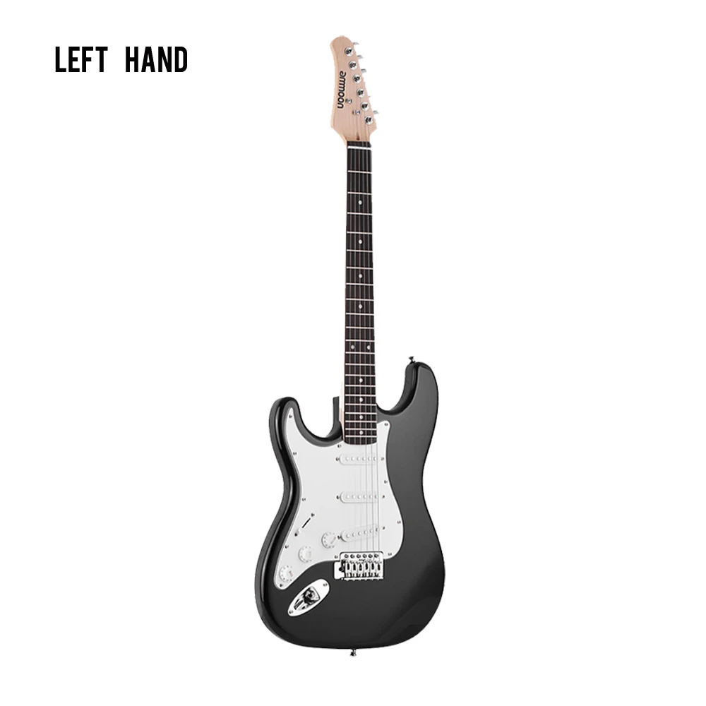 Muslady электрогитара из цельного дерева Paulownia Body Maple Neck 21 Frets 6 String с динамиком Pitch Pipe guitar Bag на ремне - Цвет: Left Hand