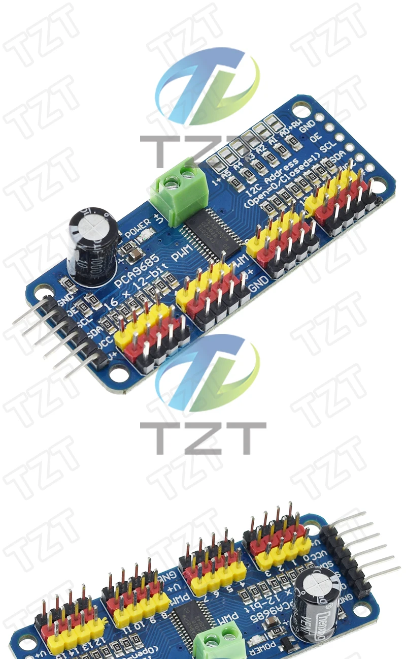 TZT 16-Kanal 12-Bit PWM/Servo-Treiber-I2C-Schnittstelle PCA9685 Modul für Arduino oder Raspberry Pi Shield Modul Servo Shield – Detail 6