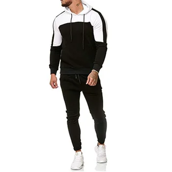 

Tracksuit Men Elastic Waist O-Neck Men Sweat Suit Cotton Pockets Men's Casual Slim Fit Sportswear Male Sweat Shirts Clothing