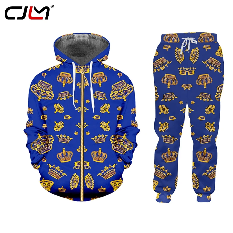 CJLM брендовая 3D Одежда для Fullblue Royal Luxury Crown Chandals спортивный костюм зимние мужские