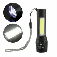 Lampe de poche à LED Rechargeable par USB, lanterne tactique étanche, Zoomable, Focus, torche, veilleuse Portable T6 COB