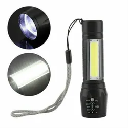Lampe de poche à LED Rechargeable par USB, lanterne tactique étanche, Zoomable, Focus, torche, veilleuse Portable T6 COB 