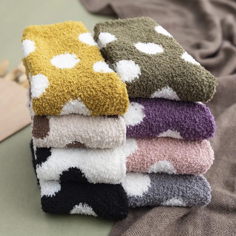 Meias плюшевые коралловые бархатные носки женские носки без пятки милые толстые теплые носки для сна skarpetki calcetines harajuku для женщин