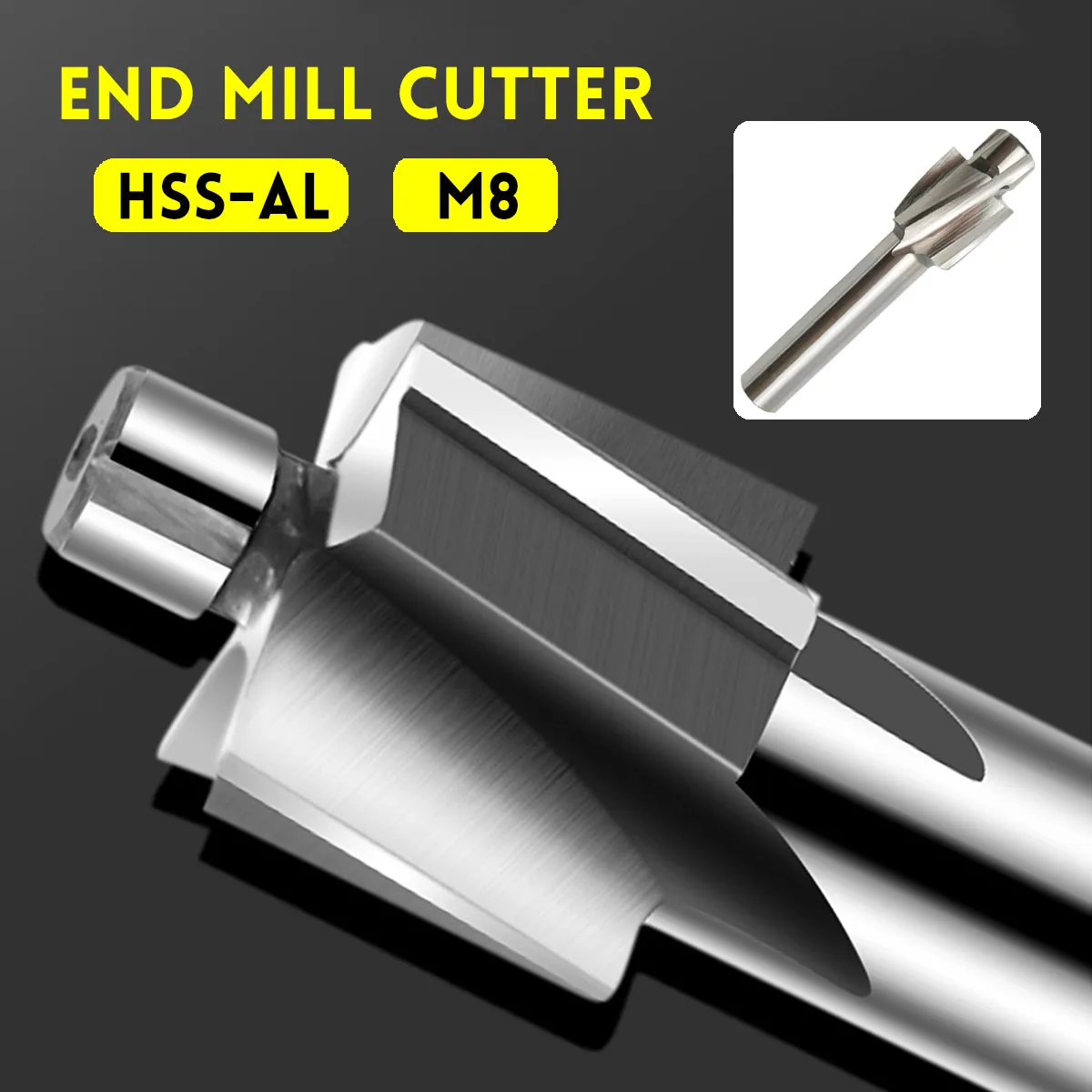 

1Pcs HSS End Mill Cutter M8 Pilot Slotting Tool Milling Cutter for Wood/Metal Drilling Counterbore Mill