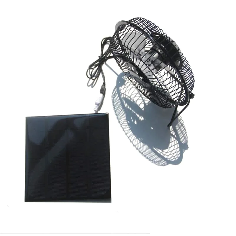 Movido a Energia Ventilador de Ferro para Escritório em Casa ao ar Barato Painel Solar Livre Viajar Pesca 6 Polegada Ventilador Ventilação Refrigeração Usb 4.5w 6v Coletores solares