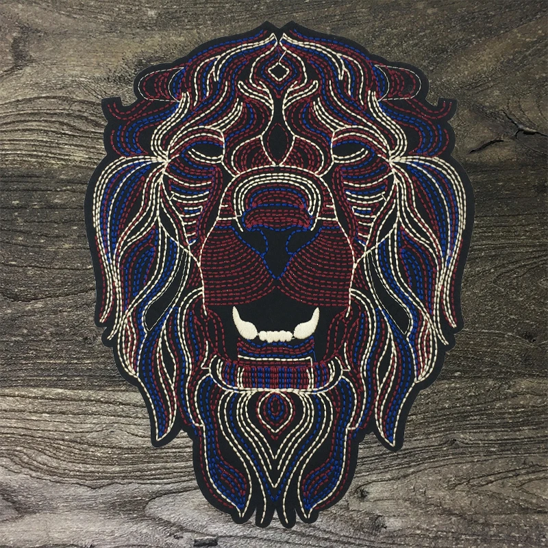 

2Pcs Large lionEmbroideryIron onPatches for clothes Applique thermal stickers on clothes free shipping products from aliexpress