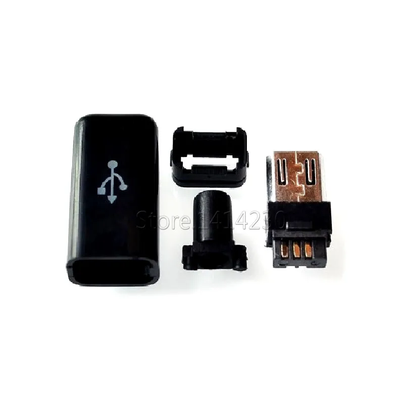 10 шт. Micro USB 5Pin штекер черный/белый сварка для DIY кабель для передачи данных Аксессуары