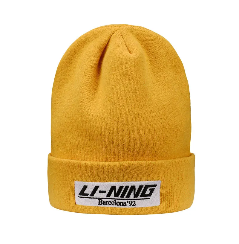 Li-Ning, унисекс, трендовая вязаная шапка, теплая, комфортная, 22,5 см, с подкладкой, спортивные шапки, шапки, AMZP036 PMM325