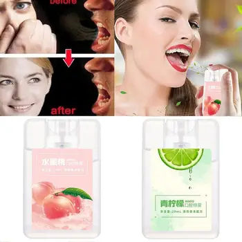 

Mouth Oral Spray Quit Smoking Anti Smoke Bad Breath Freshener Treatment Herbal Peach oral spray breath agent fresh and bad breat