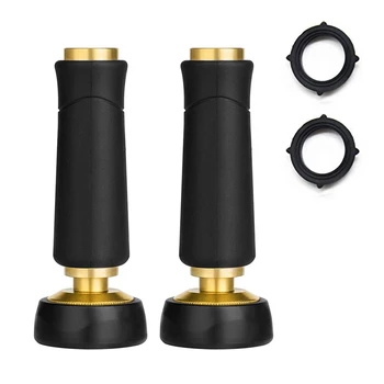 

Solid Brass Nozzle,Heavy Duty Adjustable Twist Hose Nozzle Rubber Coated Solid Brass