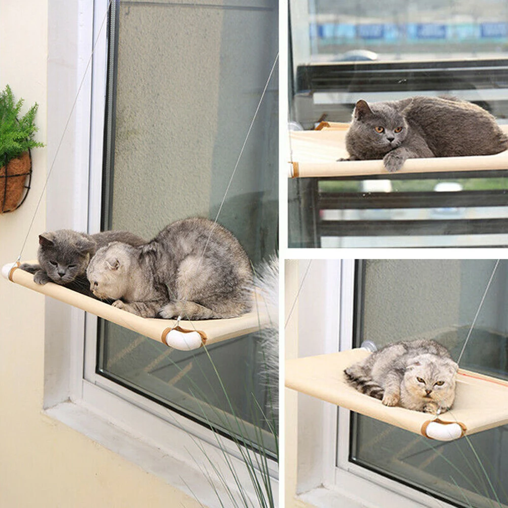 Cute Pet Cats Hanging Beds Kitten Durable Bed Suction Cup Window Door Wall Mount Hanging Cats Sunshine Hammock Seat Pet supplies