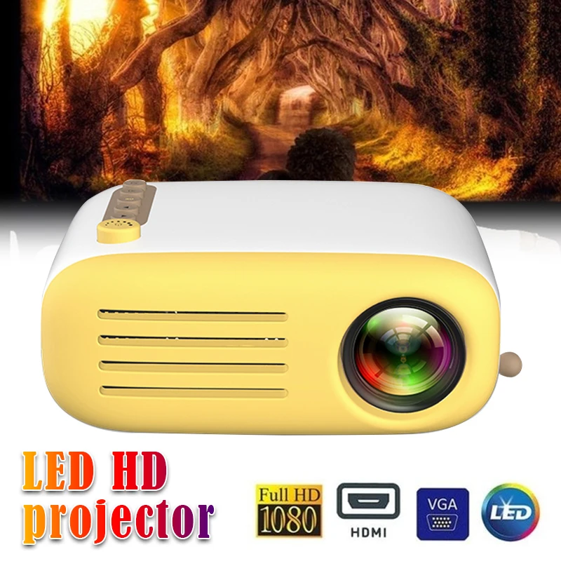 UNIC YG200 светодиодный мини проектор 320*240 Full HD 1080P USB TF HDMI AV медиаплеер домашний