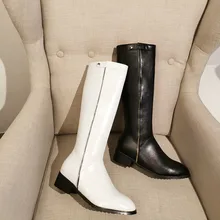 Однотонные модные женские сапоги до колена из искусственной кожи; осенне-зимние сапоги с острым носком; лаконичная женская обувь для отдыха