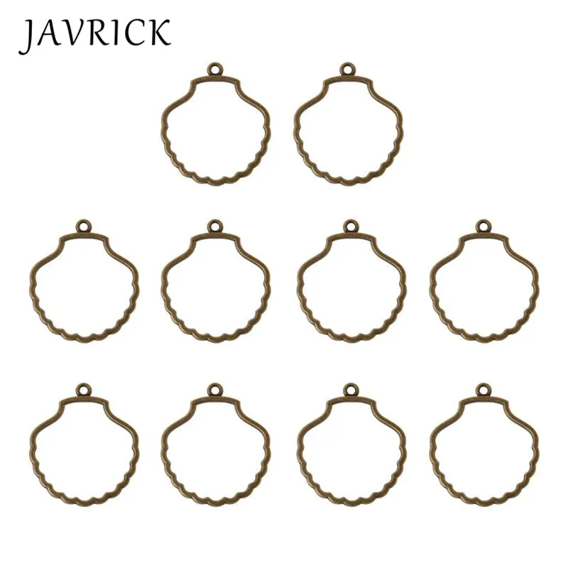 

10Pcs DIY Shell Resin Frame Pendant Open Back Bezel For UV Resin Jewelry Making