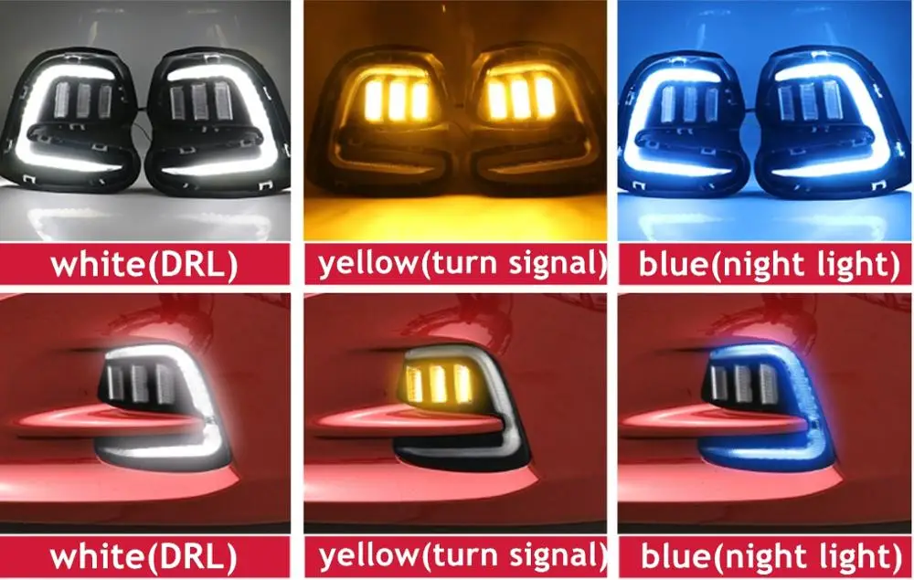 One Pair Dynamic Turn Signal Relay Waterproof Car DRL LED Daytime Running Light Fog For Lamp Chevrolet Cavalier