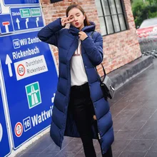 

5 Colors Plus Size New Fashion Long Pocket Slim Thicken Warm Jacket Winter Women Down Cotton Zipper Padded Jacket Outwear Parkas