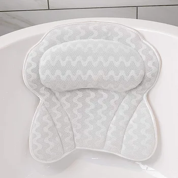 

Bathtub Spa Bath Pillow Cushion Breathable 3D Mesh Bath Pillow with Suction Cups Neck and Back Support Spa Pillow for bathroom