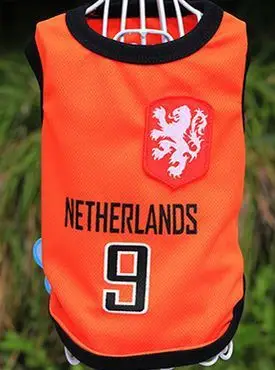 Netherlands Роскошные товары для собак весна лето футболка World Cup одежда товары - Цвет: Netherlands