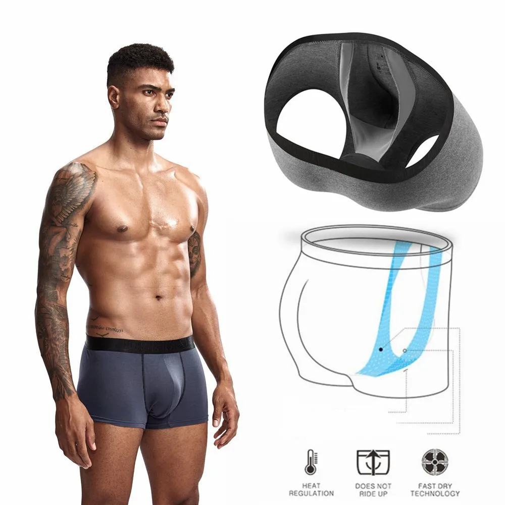 

JOCKMAIL Sexy Men Underwear U convex pouch boxers Skin Partition Modal Mesh Breathable boxershorts Male Underpants Young Gay