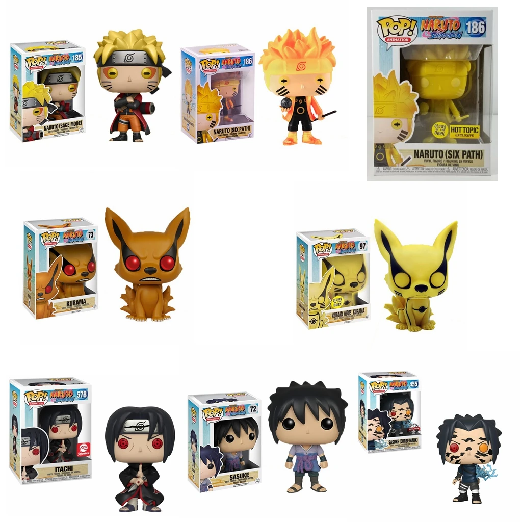 Наруто Funko Pop Uzumaki NARUTO Uchiha Sasuke kyuubi Дерево лист страна Fire Коллекция Модель ПВХ
