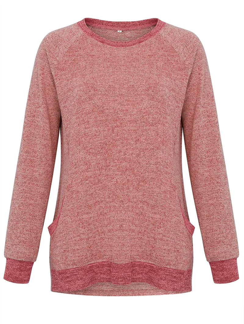 Women tshirt Casual Solid Color Long Sleeve womens shirt Round Neck Ladies Tops Tees Women Clothing Female t-shirt