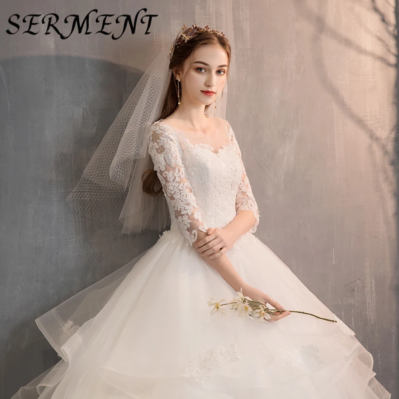 Свадебный светильник SERMENT, новинка, свадебное платье для невесты, тонкое, большой размер, короткий хвост, простое, Sen Tutu, главное свадебное платье для женщин