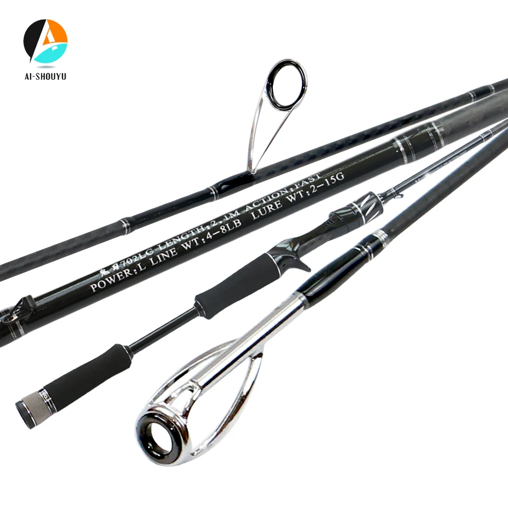 

AI-SHOUYU L FIshing Rod 2-15g Test Fast Action 2.1m Spinning Rod for Light Jigging Trout Rod Carbon Casting Rod 4-8LB