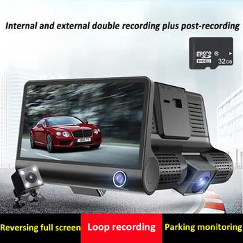 

Car Dvr Cameras 3 Lens Dash Camera Dual Lens 4.0 " IPS HD Screen Car Recorder With Rearview Camera Video Recorder Dvrs Dash Cam