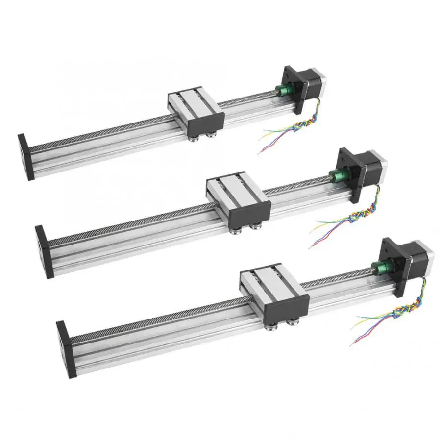 200mm Rail Linear LONGJUAN-C Linear Guide Linear Guide Rail 300mm 0808 Ball Screw Long Stage Actuator Guide Rail and Nema17 42 Stepper Motor for Automation Industry