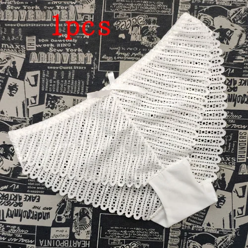 1pcs White CXZD 2 шт сексуальные перспективные кружевные трусики женские удобные трусики дамское нижнее белье с низкой посадкой кружевное женское белье - Цвет: 1pcs White