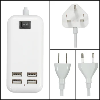 

LEORY 4 Port Portable USB Hub Desktop Wall Charger Multi Port Fast Adapter For iPhone For Moiblephone For Tablet PC Pad