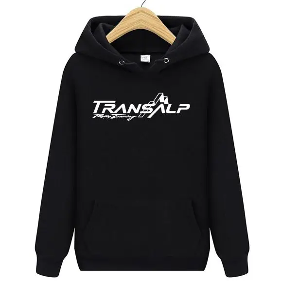 Новые Брендовые мужские мотоциклетные толстовки Transalp стиль 650 XL700V мужские толстовки с капюшоном для любителей мотоциклов JDM женские толстовки куртка - Цвет: Черный