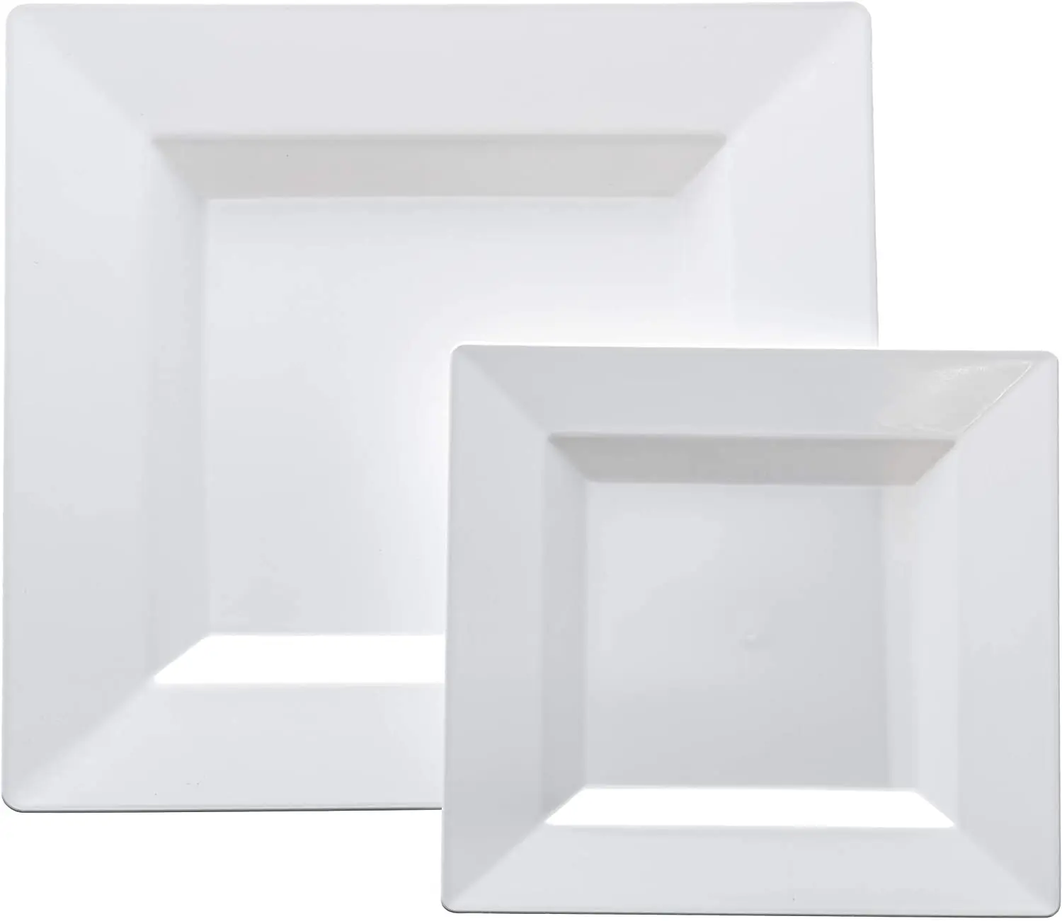 Plastic Disposable Plates Square Hard Plastic Dinner Salad Dessert Plate for Party/Wedding