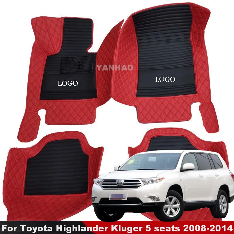 

Car Floor Mat For Toyota Highlander Kluger 5 seats 2008-2014 Carpets Auto Interior Foot Mat Accessories Car-styling