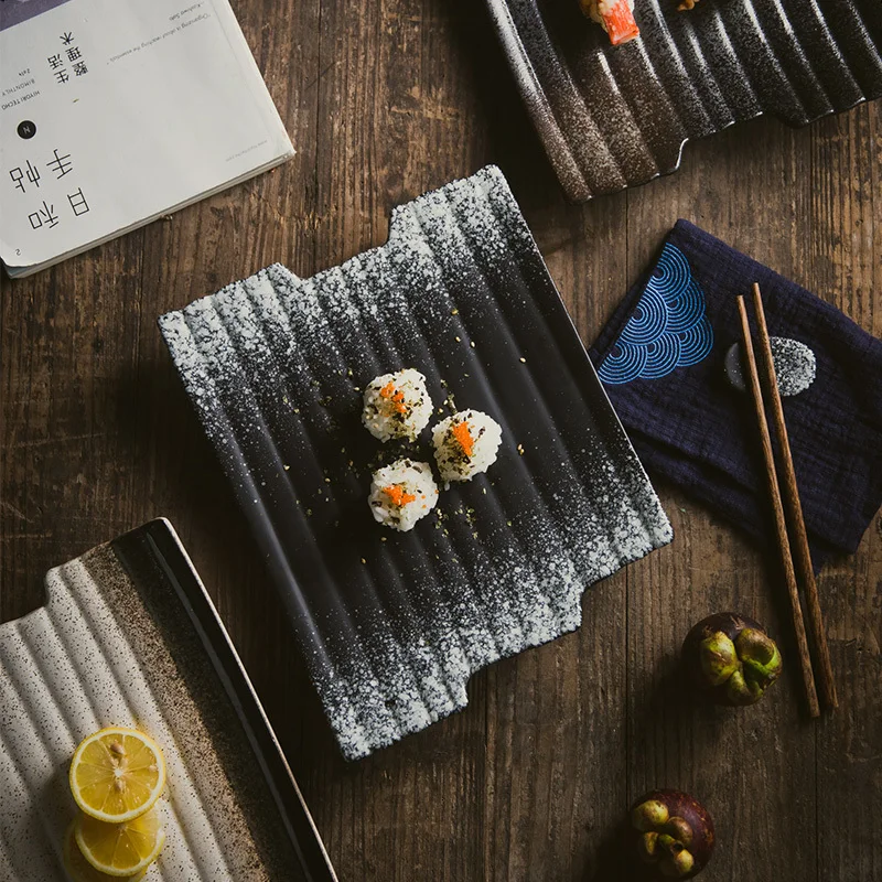 Японский набор керамических столовых приборов Ретро блюдо неправильная тарелка суши Ресторан отеля Ресторан формы блюдо домашнее блюдо для закусок