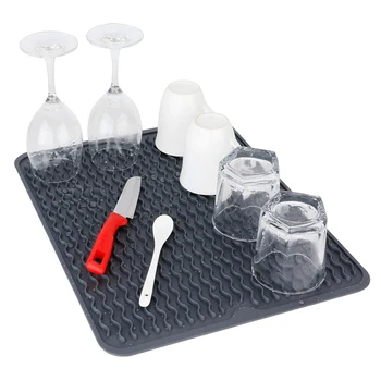 

Silicone Dish Drying Mats Thickness Heat Resistant Trivet Drip Tray Cup Coasters Non-slip Pot Holder Table Kitchen Accessories