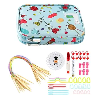 

60cm Circular Knitting Needles Set Scissors Measure Ruler DIY Yarn Craft Weave Tools Sewing Accessories
