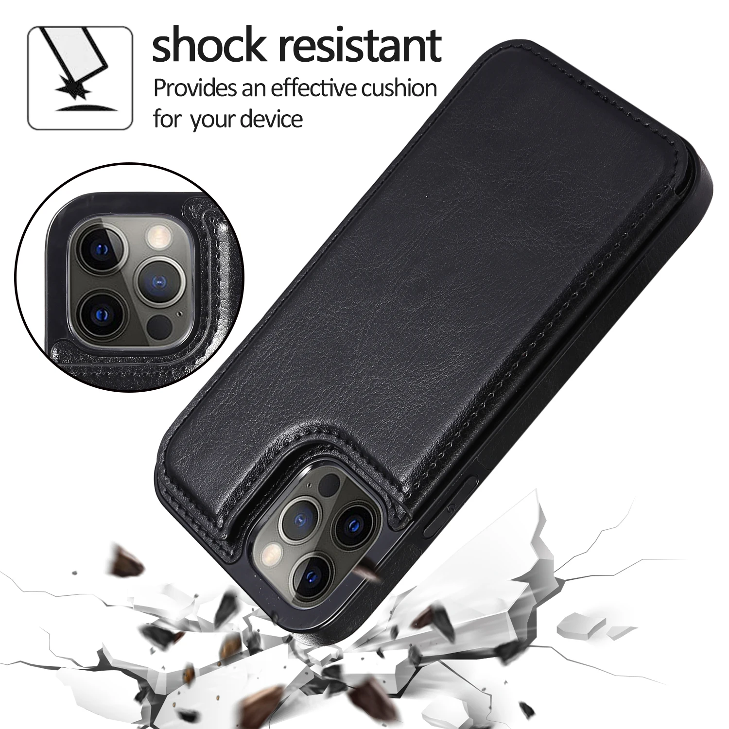 Custodia in pelle di lusso sottile per iPhone 11 12 mini Pro XR XS Max X 6 6s 7 8 Plus 5 5S SE Portafoglio con slot per carte Antiurto Fl_voghion.com