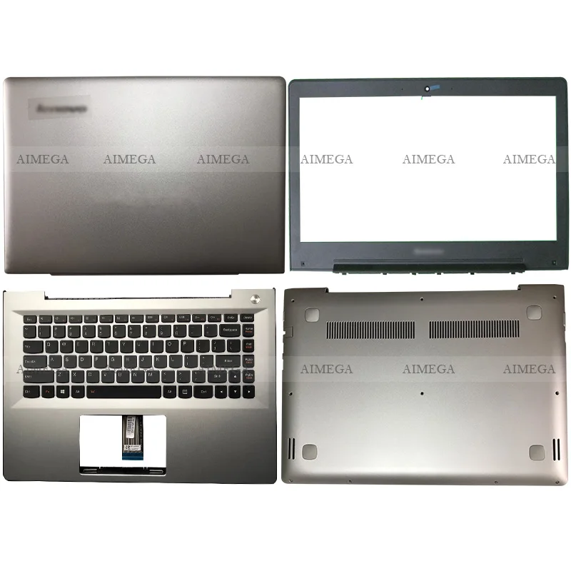 

Silver Laptop LCD Back Cover/Front Bezel/Palmrest/Bottom Case For Lenovo S41 S41-70 S41-75 U41-70 300S-14ISK 500S-14ISK S41-35