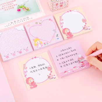 

Girl Memo Pad Kawaii Stickers Sticky Notes N Times Posted Planner Stickers Novelty Student Memo Sheets School Office Supplies