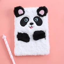 Student Cute Panda Diary Book School Preppy Style Notebook With Line Cartoon Fur Hardcover Notepad New Lovely Stationery Diary creative literary notebook stationery nostalgic youth diary book hardcover horizontal line paper planner dd1352