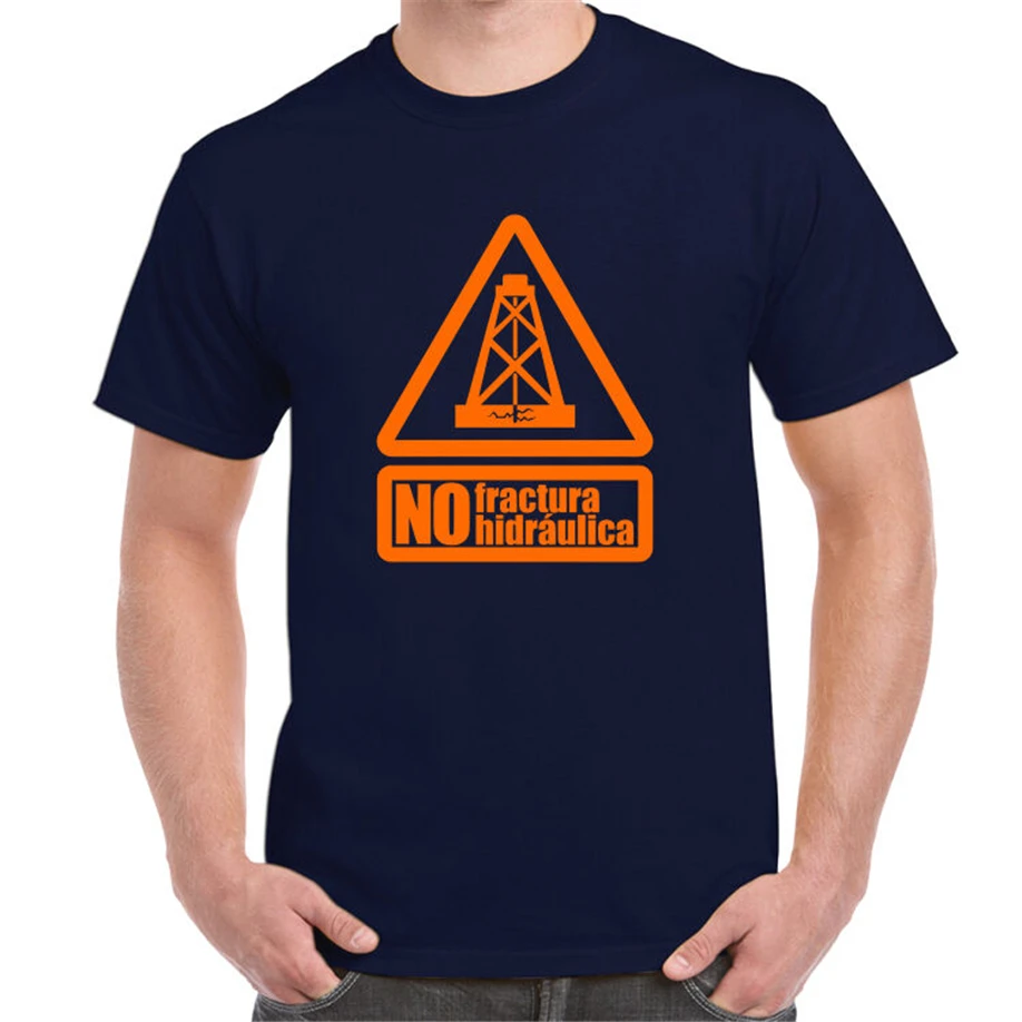 No Hydraulic Fracturing Fractura Hidraulica Captain Fantastic Navy T-Shirt Big Tall Tee Shirt |