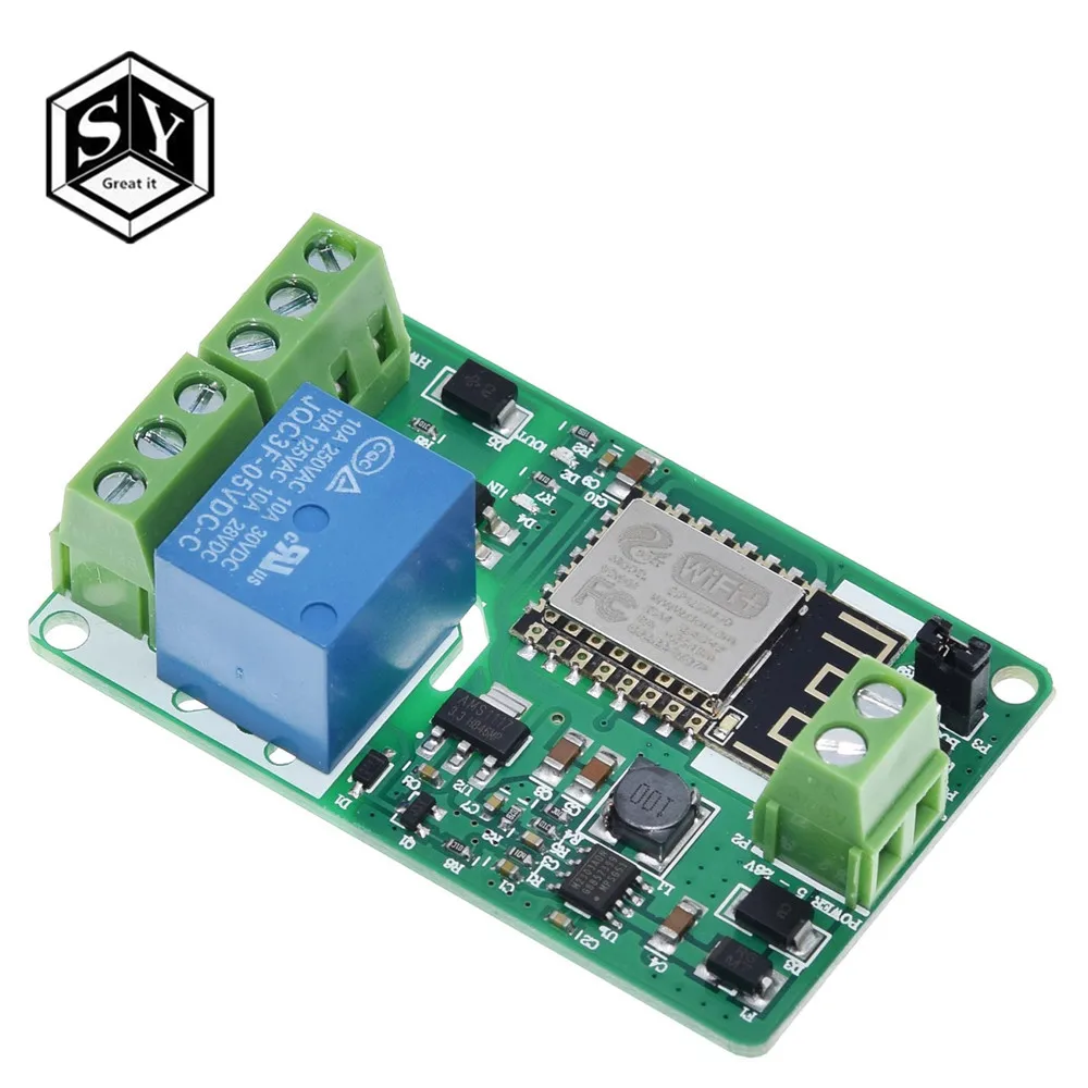 Зеленый ESP8266 релейный модуль 10A 220 в сетевой WIFI вход DC 7 В ~ 30 4 слойная плата TV