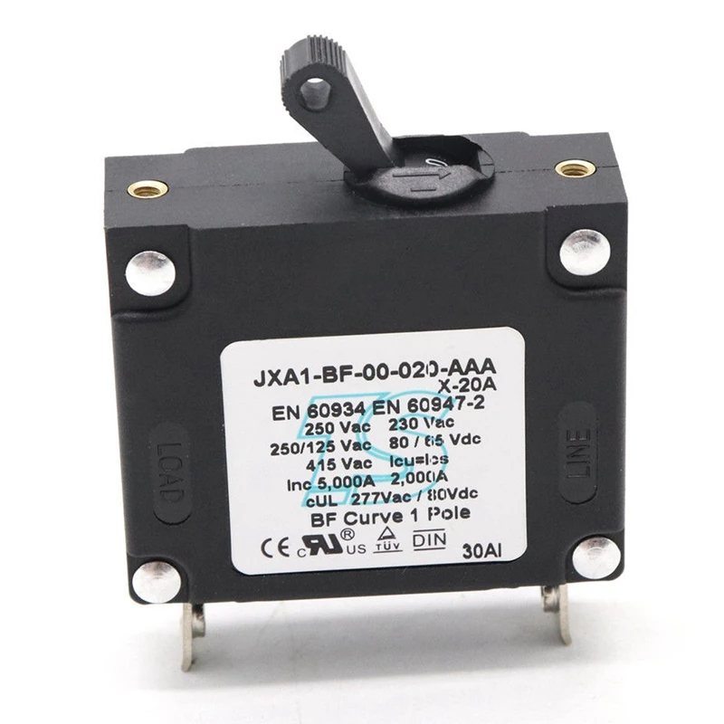 HHO-Black Toggle Reset Circuit Breaker Magnetic Switch Ac/Dc Current Overload Protector Rear Mounting With M3 Screws