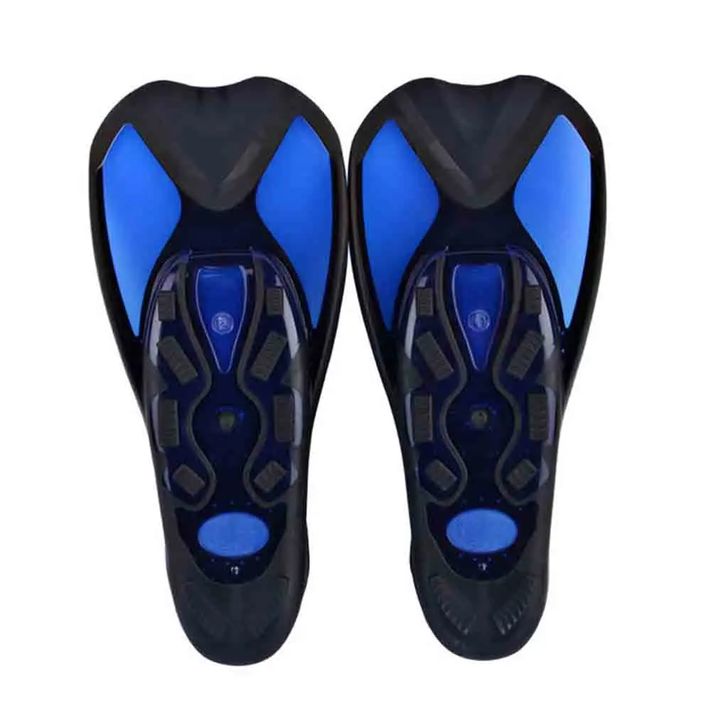 Blue L 1 пара плавники для плавания для взрослых; короткие туфли для подводного плавания для начинающих; ласты для подводного плавания; ласты для дайвинга с каблуком - Цвет: Blue L