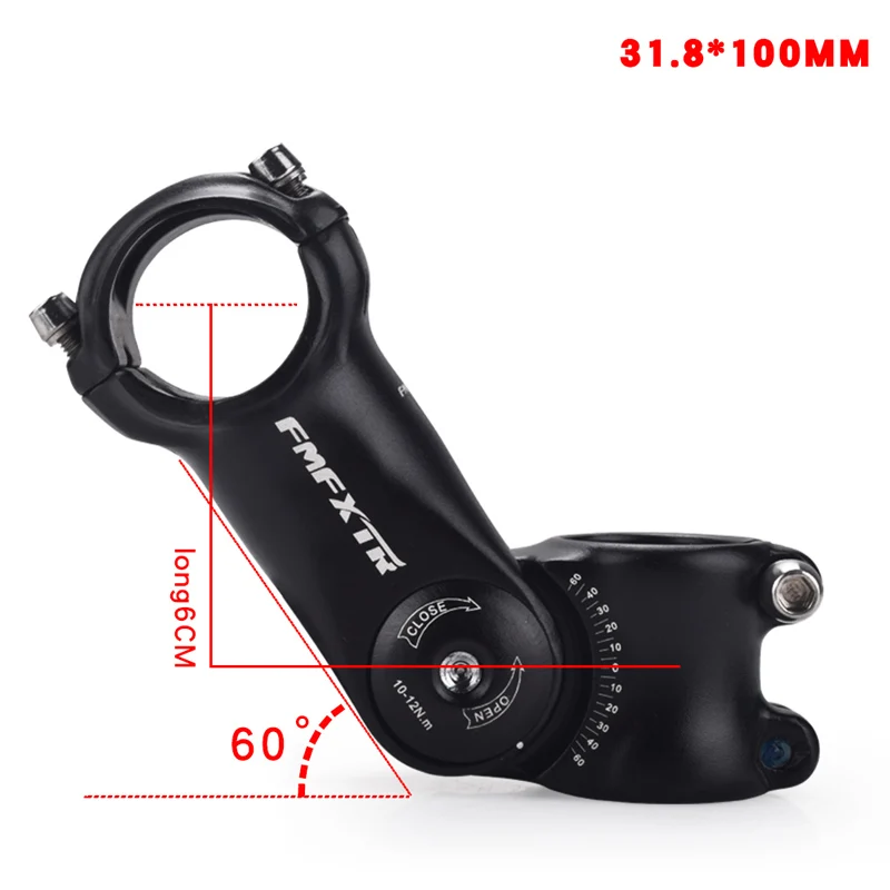31.8x100mm MTB XC велосипедный регулируемый стержень 90 100 110 120 мм* 25,4 мм 31,8 мм 120fiting 60 стоячий ствол горная дорога городской велосипед запчасти для велосипеда - Цвет: 31.8x100mm